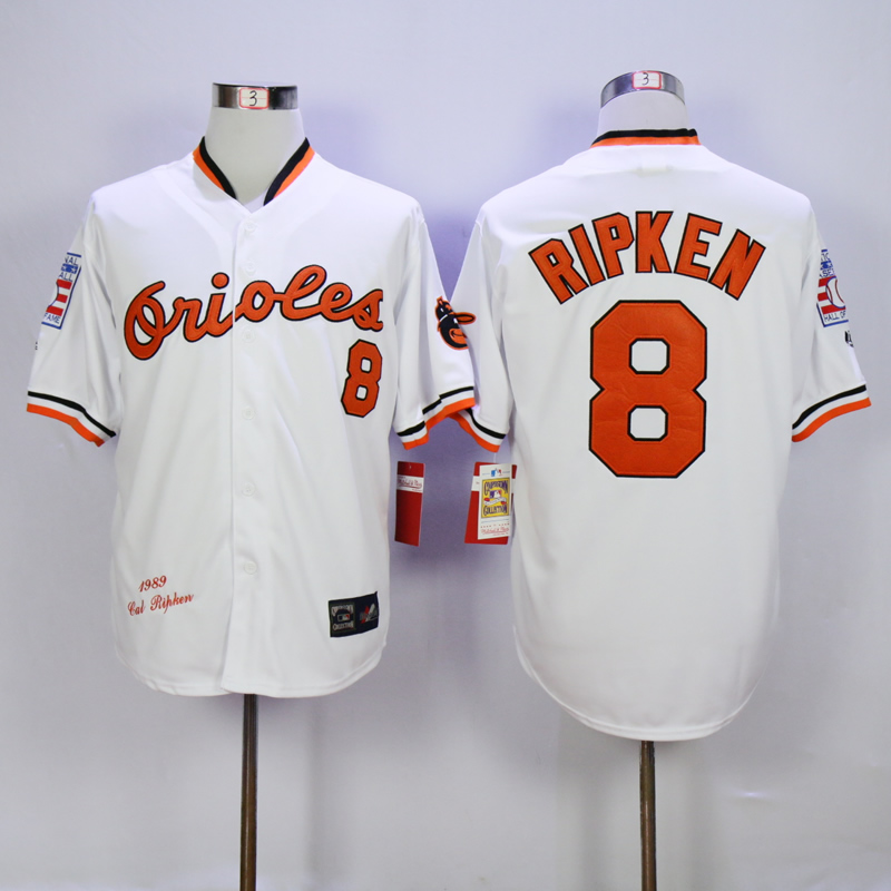 Men Baltimore Orioles #8 Cal Ripken White Throwback 1989 MLB Jerseys->baltimore orioles->MLB Jersey